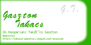 gaszton takacs business card